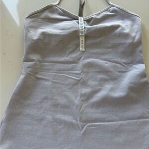Lululemon Athletica Gray and White stripped Tank Top **NEW